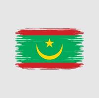 Mauritanië vlag borstel. nationale vlag vector