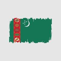 Turkmenistan vlag penseelstreken. nationale vlag vector