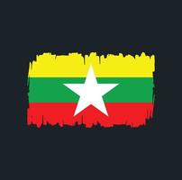 Myanmar vlag penseelstreken. nationale vlag vector