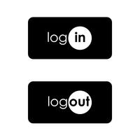 Login pictogram in tekststijl geïsoleerd op een witte achtergrond. vector