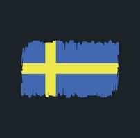 zweedse vlag penseelstreken. nationale vlag vector