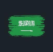 vlagborstel van saoedi-arabië. nationale vlag vector