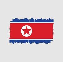 noord-korea vlag penseelstreken. nationale vlag vector