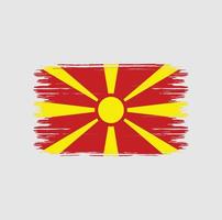 vlagborstel van noord-macedonië. nationale vlag vector