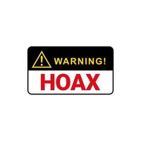 internet hoax waarschuwing label vector. perfect voor ontwerpelementen van nepnieuws- en hoax-nieuwscampagnes. grunge-stempelsjabloon die de verspreiding van nepnieuws verbiedt. vector