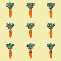 wortel stripfiguur geïsoleerd op een achtergrond in kleur. gezonde voeding grappige mascotte vectorillustratie in plat ontwerp. voedsel, veganistisch, vegetarisch en plantaardig concept.orange wortel logo icoon vector