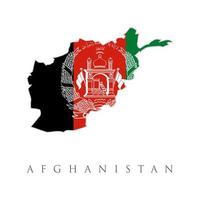vlag kaart afghanistan. vectorillustratie geïsoleerd op een witte achtergrond. Afghaanse nationale vlag voor geïsoleerd land van afghanistan vector