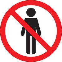 personeel toegestaan geen menselijk teken verboden teken vector