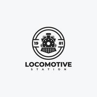 embleem van locomotief trein logo vector vintage design