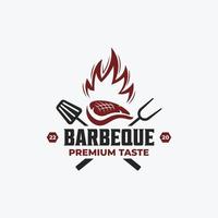 barbecue-logo inspiratie. voedsel of grill ontwerp template.vector illustratie concept vector