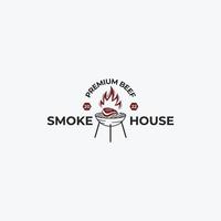 vector steak house en grill logo vector illustratie sjabloon. geschikt voor rundvlees, steakhouse, restaurantlogo-element