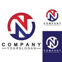 letter n cirkel concept logo vector ontwerpsjabloon