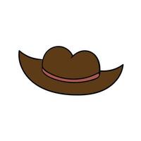 cartoon doodle lineaire cowboyhoed geïsoleerd op een witte achtergrond. vector