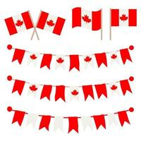 Canadese gorzen, slingers, vlaggen set geïsoleerd op een witte achtergrond. vector