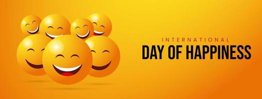 internationale dag van geluk sjabloonontwerp vector