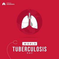 Wereld tuberculosedag bewustzijn over tuberculoseontwerp vector