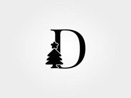 kerstboom letters d vector