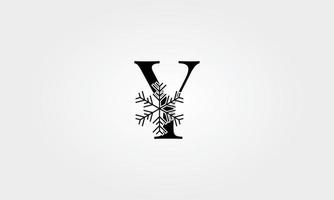 alfabet sneeuwvlok letter y vector