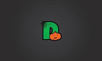 pompoen alfabet halloween letter d vector