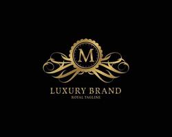 letter m luxe vintage logo vector