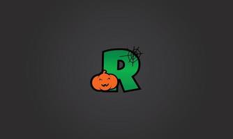 pompoen alfabet halloween letter r vector