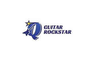 letter q elektrische gitaar alfabet logo vector