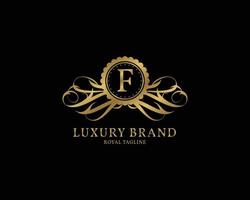 letter f luxe vintage logo vector
