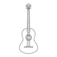 vectorillustratie van een gitaar in doodle stijl. lineaire gitaar .musical instrument. vector