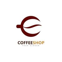 coffeeshop minimalistisch vector logo. koffiebonen logo sjabloon