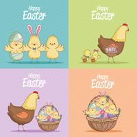 Happy easter kaarten collectie vector