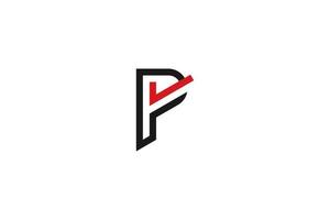 eenvoudig letter p vinkje logo vector