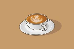 koffiekopje latte vector ontwerp
