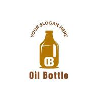 logo ontwerp plastic fles icoon. eenvoudige illustratie van bruine lange container voor water, vloeistof, olie. vector