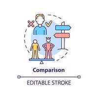 vergelijking concept icoon. signaal van emotionele manipulatie abstracte idee dunne lijn illustratie. misbruik relaties. geïsoleerde overzichtstekening. bewerkbare streek. arial, talloze pro-bold lettertypen gebruikt vector