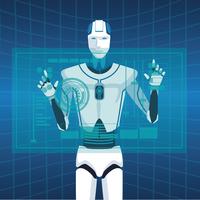 humanoïde robot avatar vector