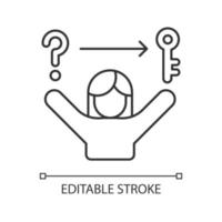 probleemoplossende vaardigheden lineaire pictogram. analytisch, logische vaardigheden. evaluatie en besluitvorming. dunne lijn aanpasbare illustratie. contour symbool. vector geïsoleerde overzichtstekening. bewerkbare streek