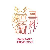 bank run preventieve maatregelen concept icoon. economische crisis, bankrun, voorkomen van faillissementen. systemische mislukking abstracte idee dunne lijn illustratie. vector geïsoleerde omtrek kleur tekening