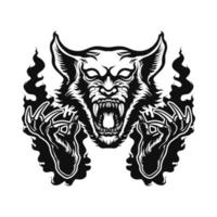 warewolf hoofd en handen vectorillustratie vector