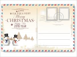 Vintage kerst briefkaart vector