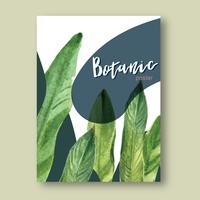 Tropische Poster ontwerp zomer met planten gebladerte exotische, creatieve aquarel vector illustratie sjabloonontwerp