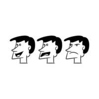 handgetekende doodle menselijk hoofd avatars vector