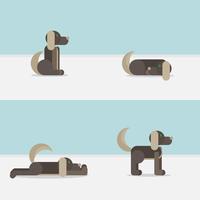 Hond in 4 posities vector