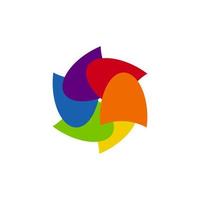 abstracte kleurrijke fantasiebloem in regenboogkleuren. vector geometrische bloem symbool. regenboog geïsoleerd pictogram. regenboog bloem logo.