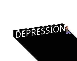 depressie of depressieve stoornis is een ernstige medische aandoening die een negatieve invloed heeft op hoe u zich voelt en hoe u denkt vector
