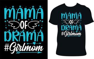 mama van drama meisje moeder-moederdag typografie t-shirt design. vector