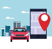 gps locatie auto dienstverleningsconcept vector