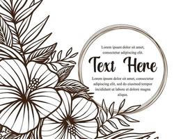 hand tekenen mooie kaartsjabloon met samenstelling van bloemen bloemen frame illustratie vector