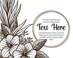 hand tekenen mooie kaartsjabloon met samenstelling van bloemen bloemen frame illustratie vector