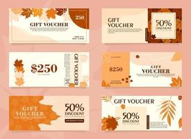 eenvoudige herfstwinkel cadeaubon sjabloon vector