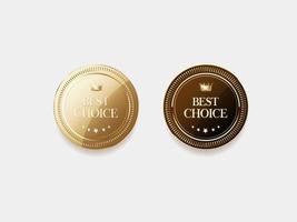 luxe gouden label en symbool vector